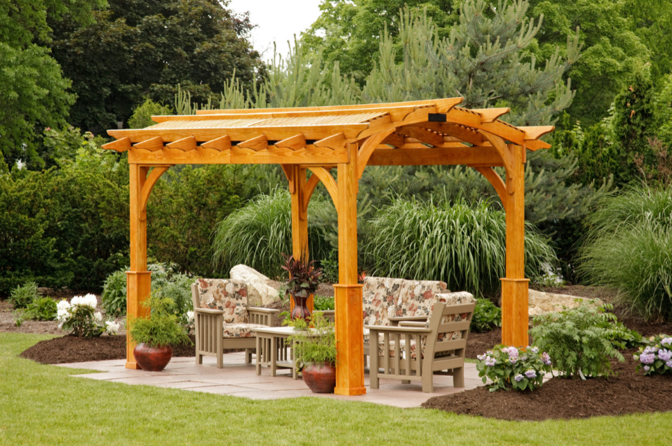 wooden pergola in Dubai