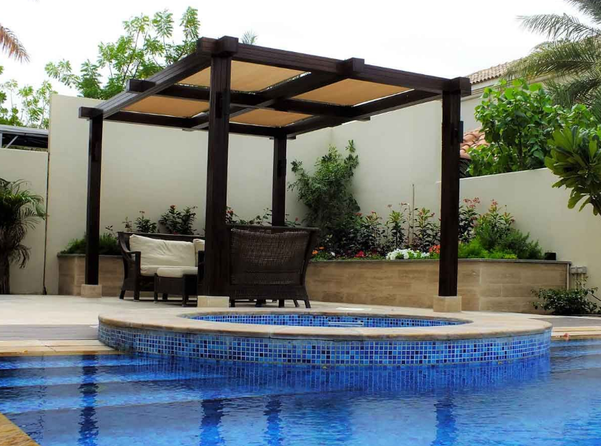 wooden pergola in Dubai